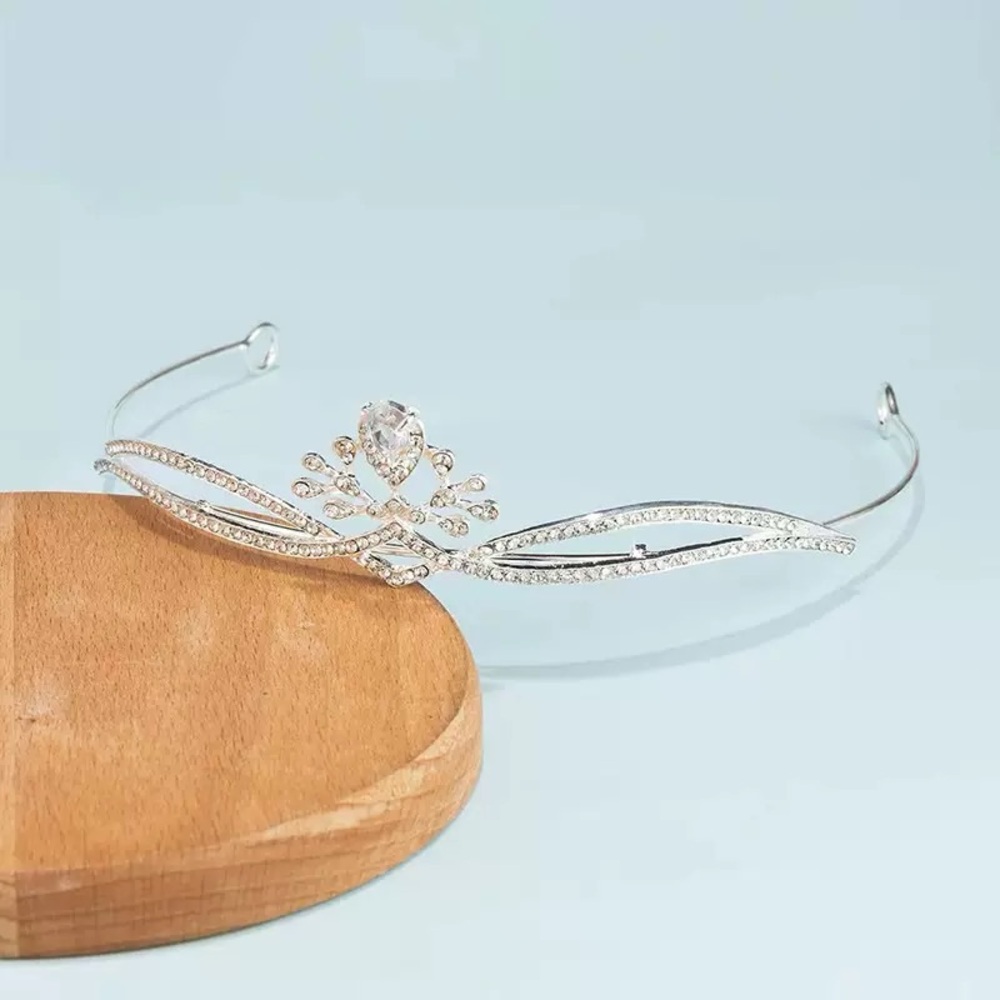 Silver Crystal Bridal Tiara Headband
